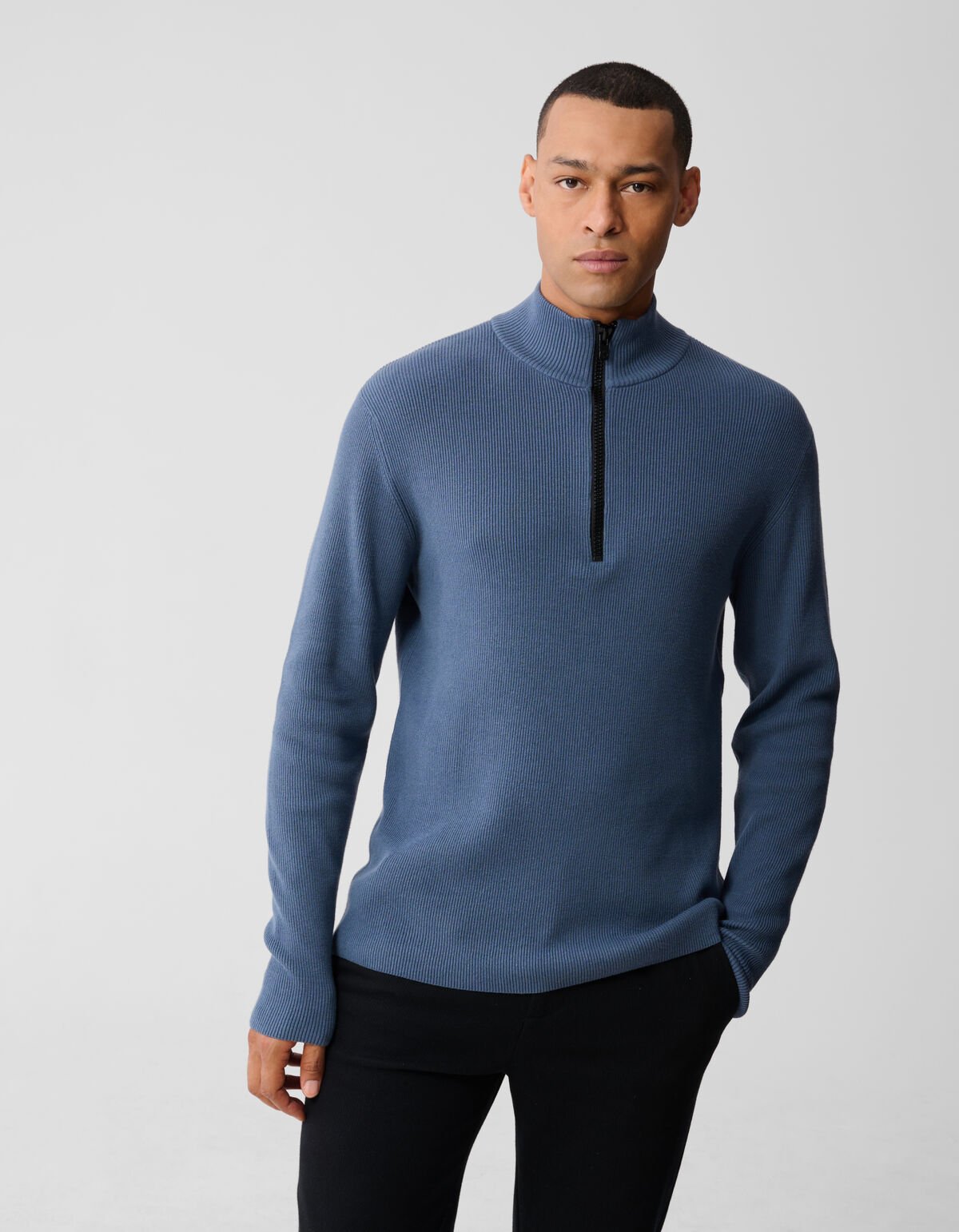 Half Zip Knit Trui Blauw SHOEBY MEN