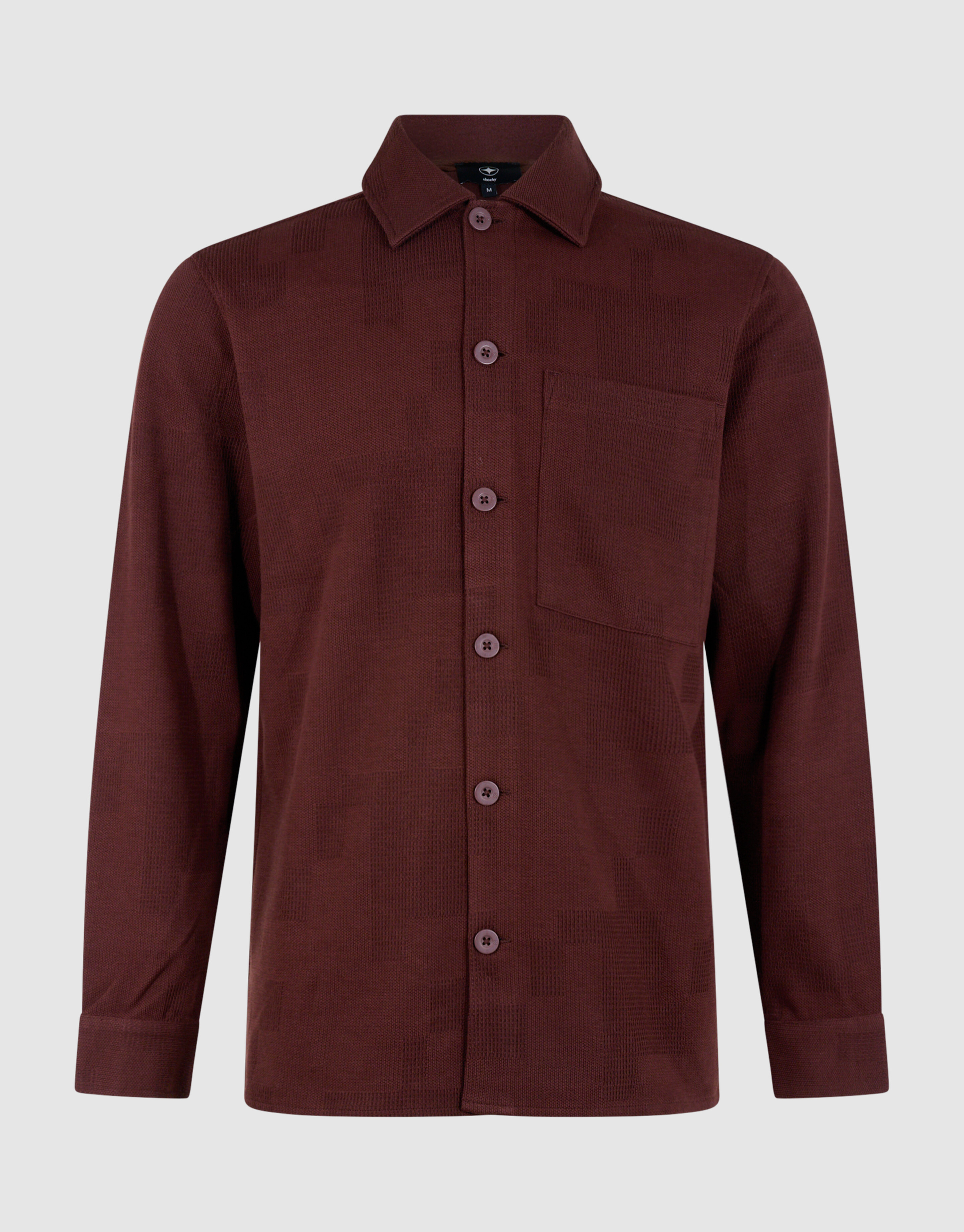 Ruiten Jacquard Overhemd Donkerrood SHOEBY MEN