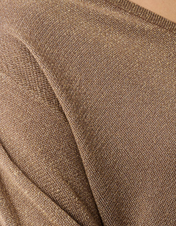 Glitter V-hals Trui Bruin SHOEBY WOMEN