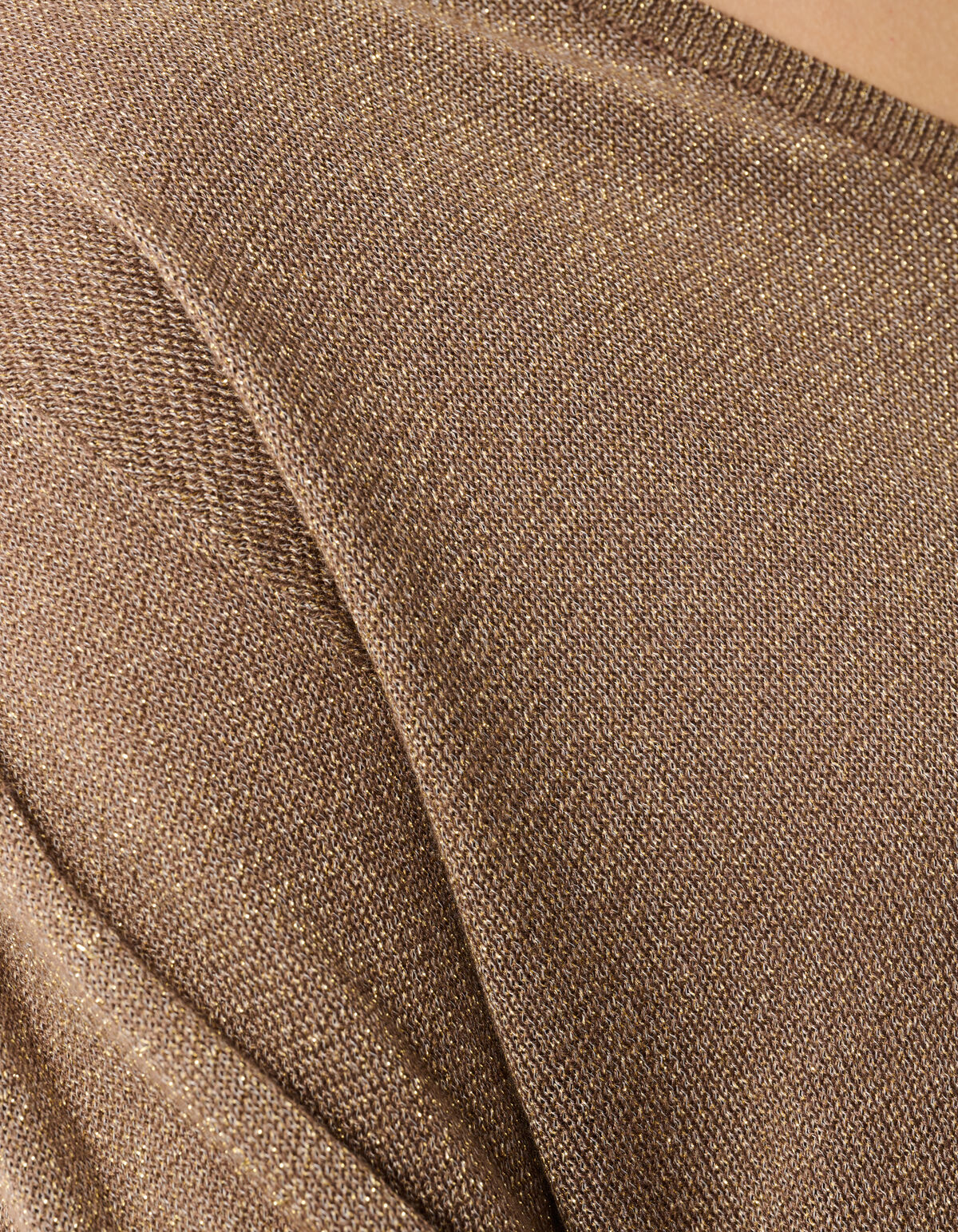 Glitter V-hals Trui Bruin SHOEBY WOMEN