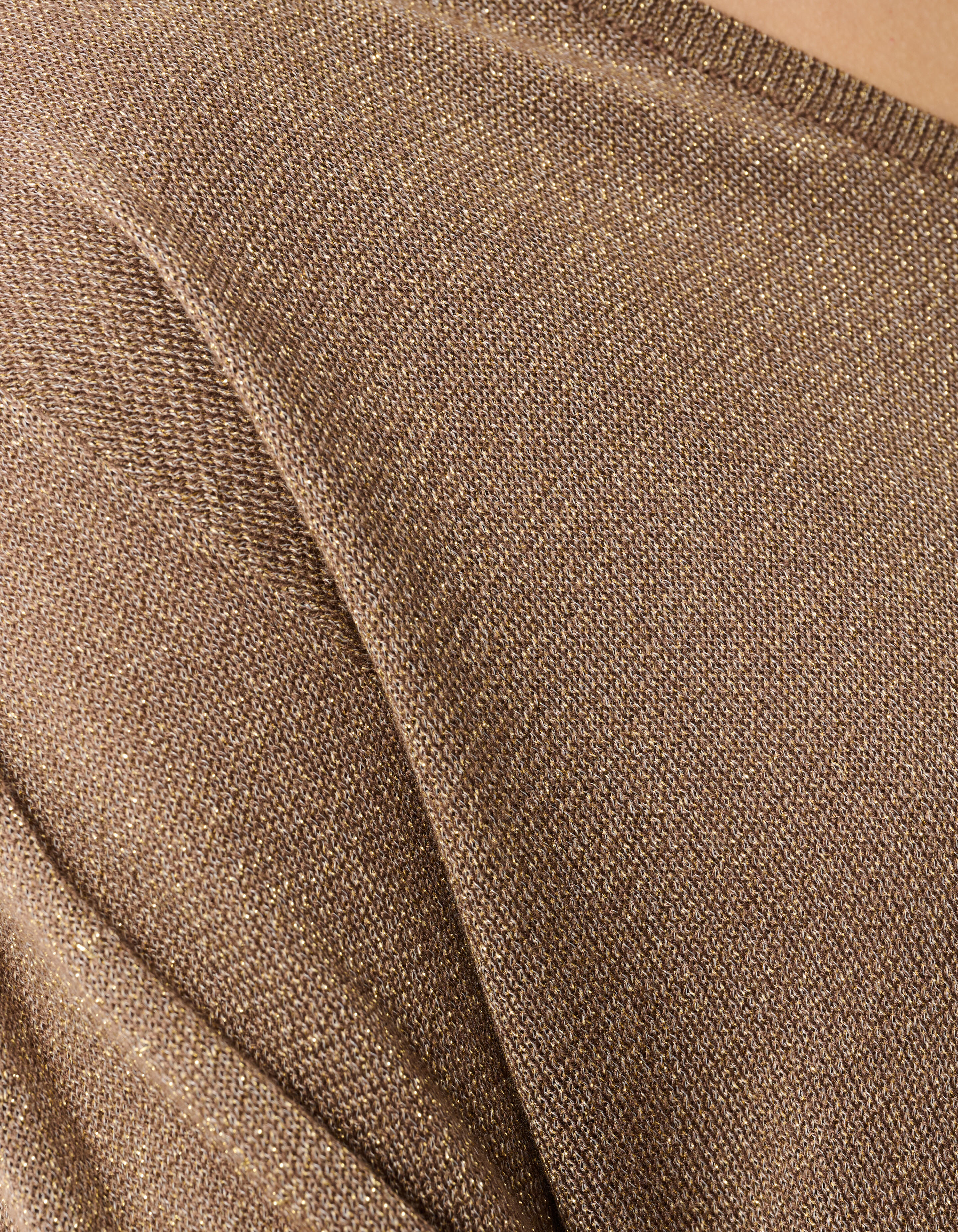 Glitter V-hals Trui Bruin SHOEBY WOMEN