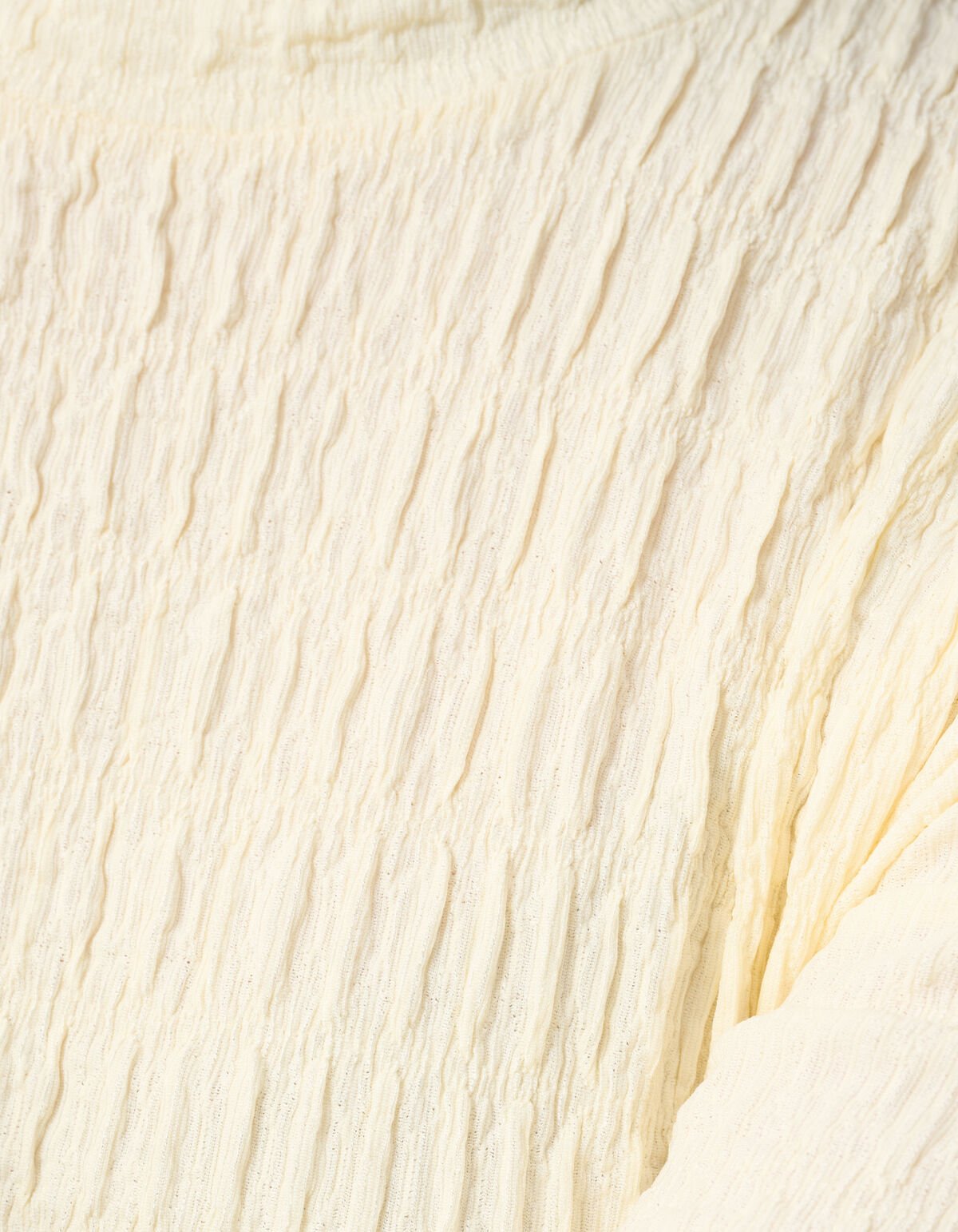 Structuur Longsleeve Top Gebroken Wit SHOEBY WOMEN