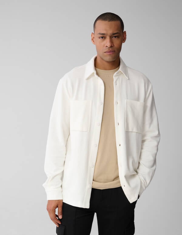 Block Jersey Overshirt Gebroken Wit SHOEBY MEN