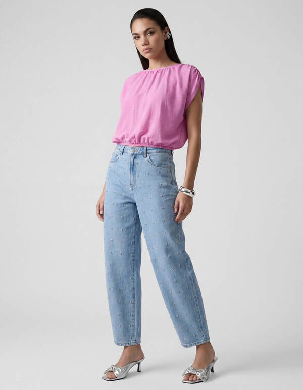 Cropped Twist Top Roze SHOEBY WOMEN