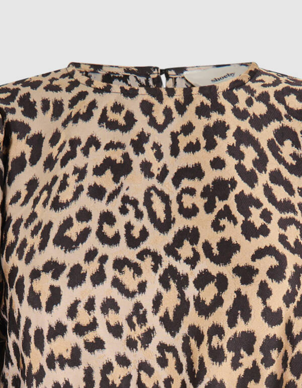 Leopard Mini Jurk Bruin SHOEBY WOMEN