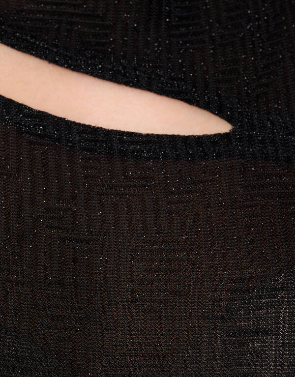 Glitter Cut Out Top Zwart SHOEBY WOMEN