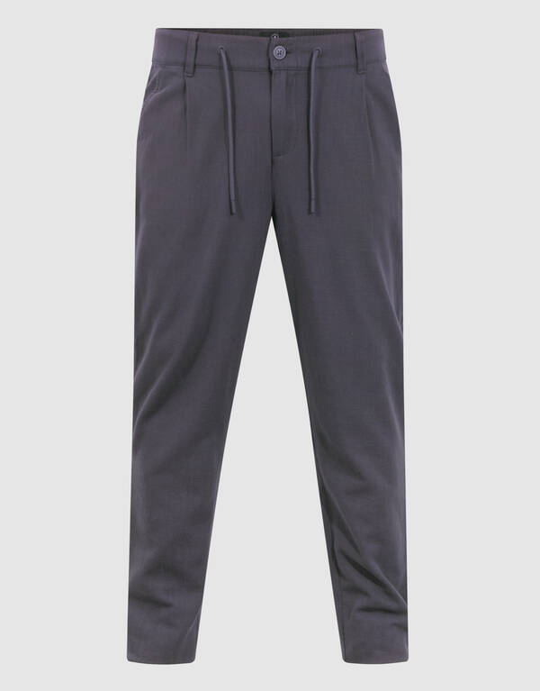 Structuur Regular Fit Broek Donkergrijs SHOEBY MEN