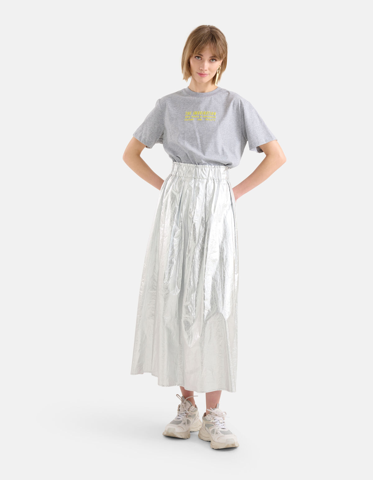 Metallic Maxi Rok Zilver SHOEBY WOMEN