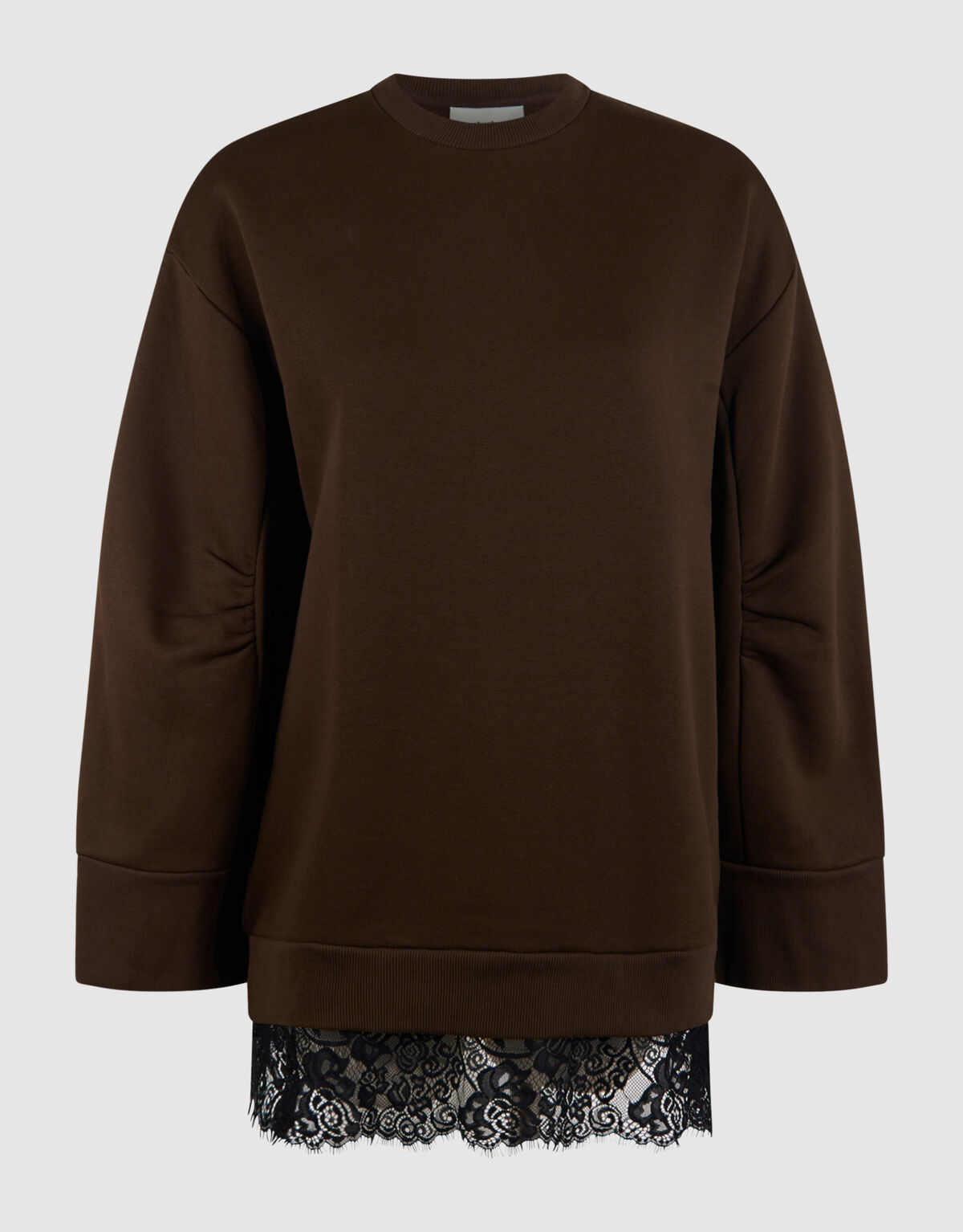 Kanten Oversized Sweater Donkerbruin SHOEBY WOMEN