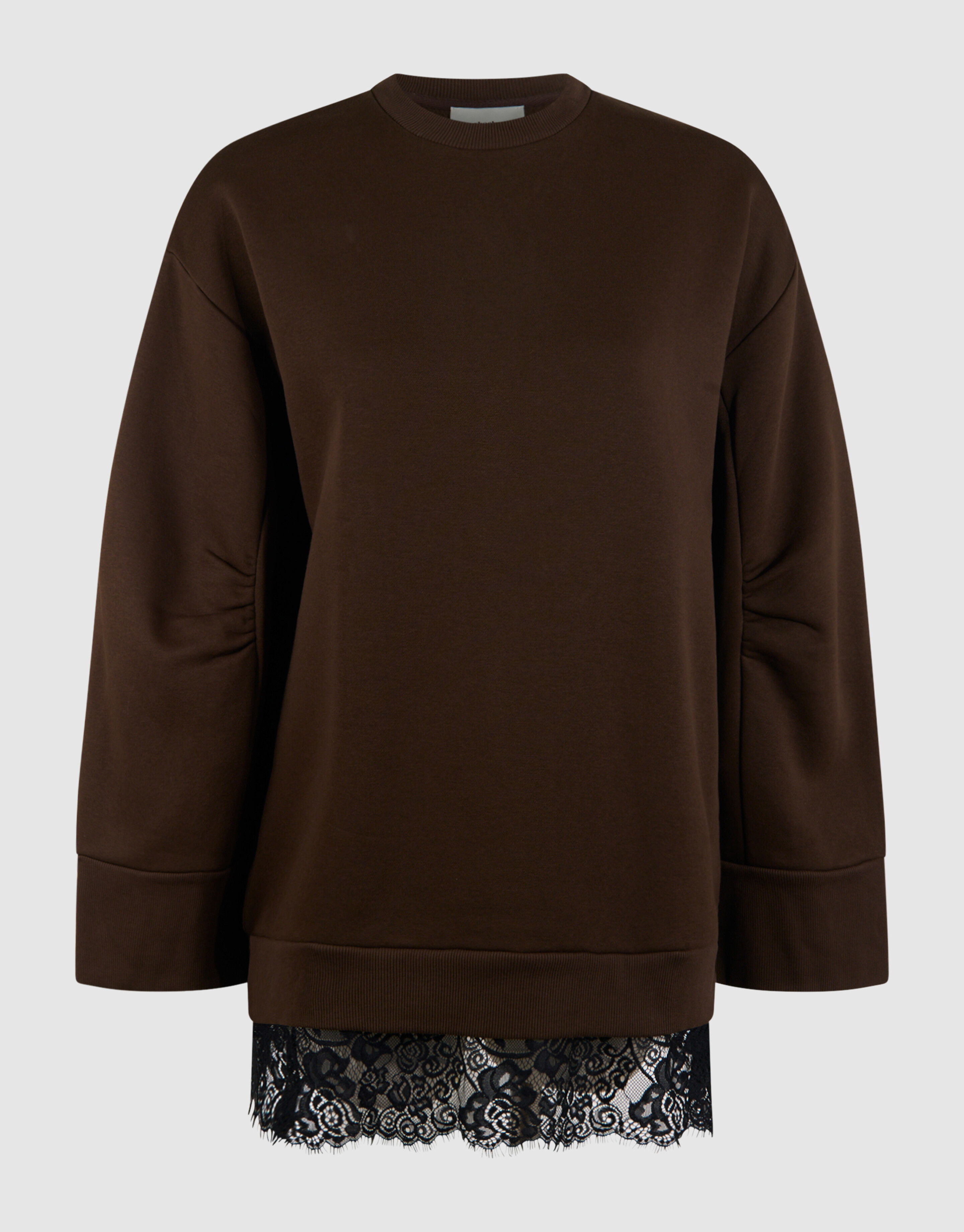 Kanten Oversized Sweater Donkerbruin SHOEBY WOMEN