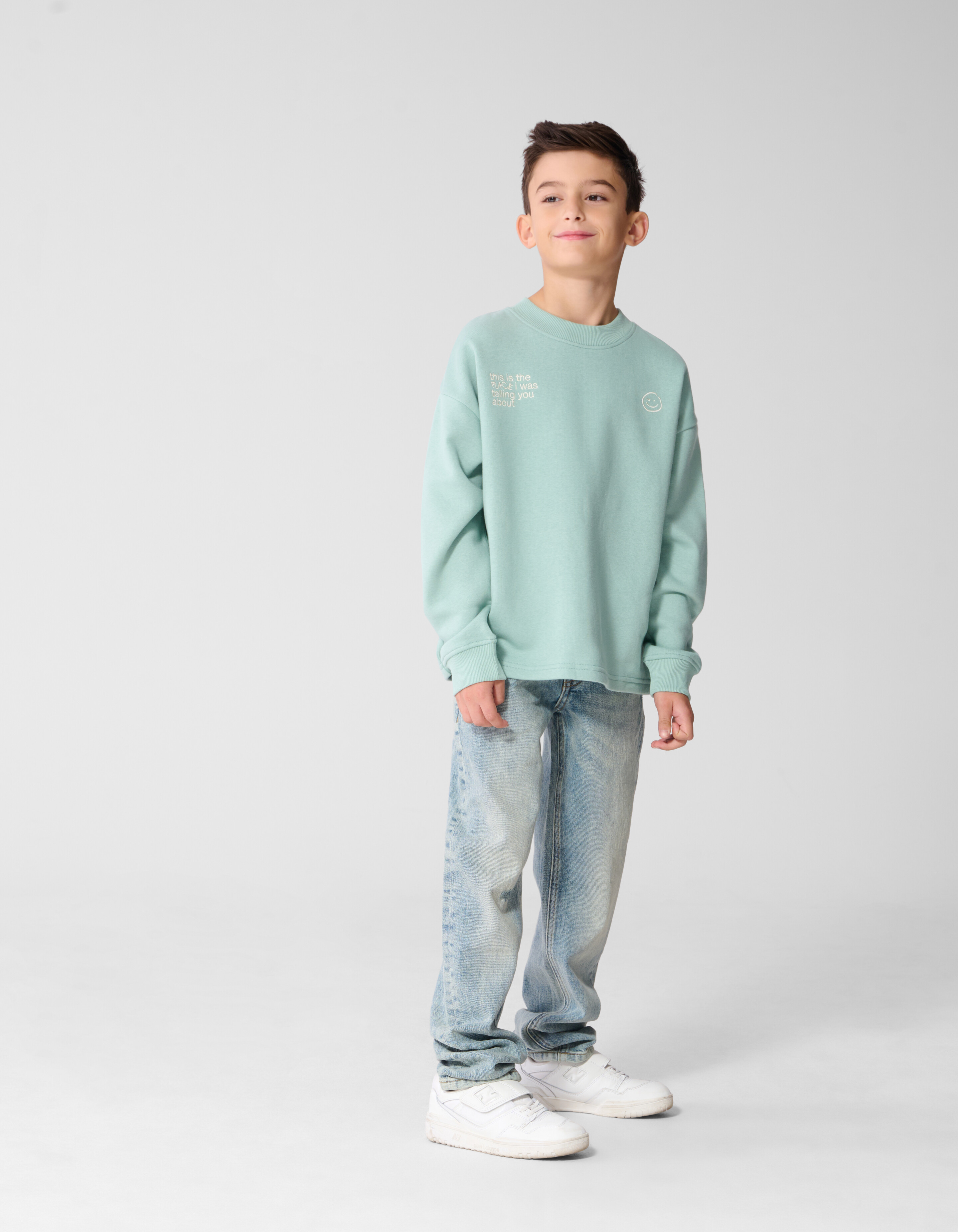 Oversized Artwork Sweater Lichtgroen SHOEBY BOYS