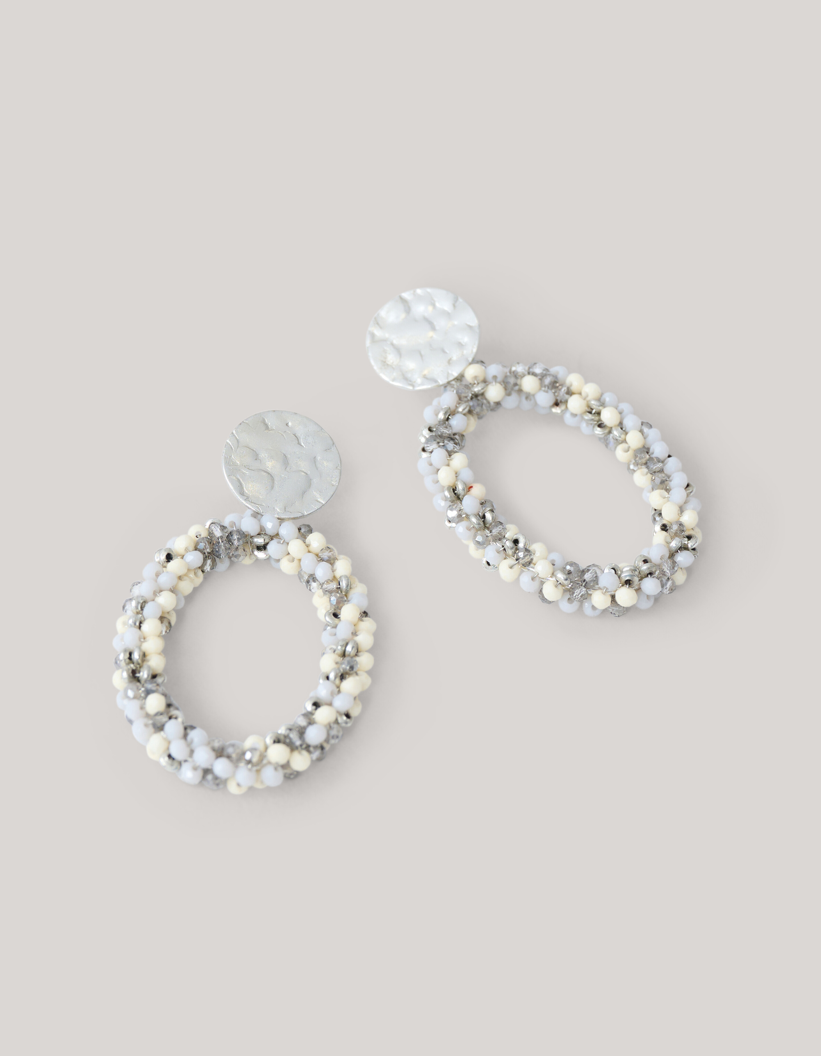 Multi Beaded Oorbellen Zilver SHOEBY ACCESSOIRES