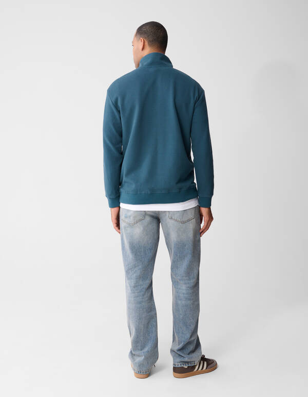 Half Zip Sweater Donkergroen SHOEBY MEN
