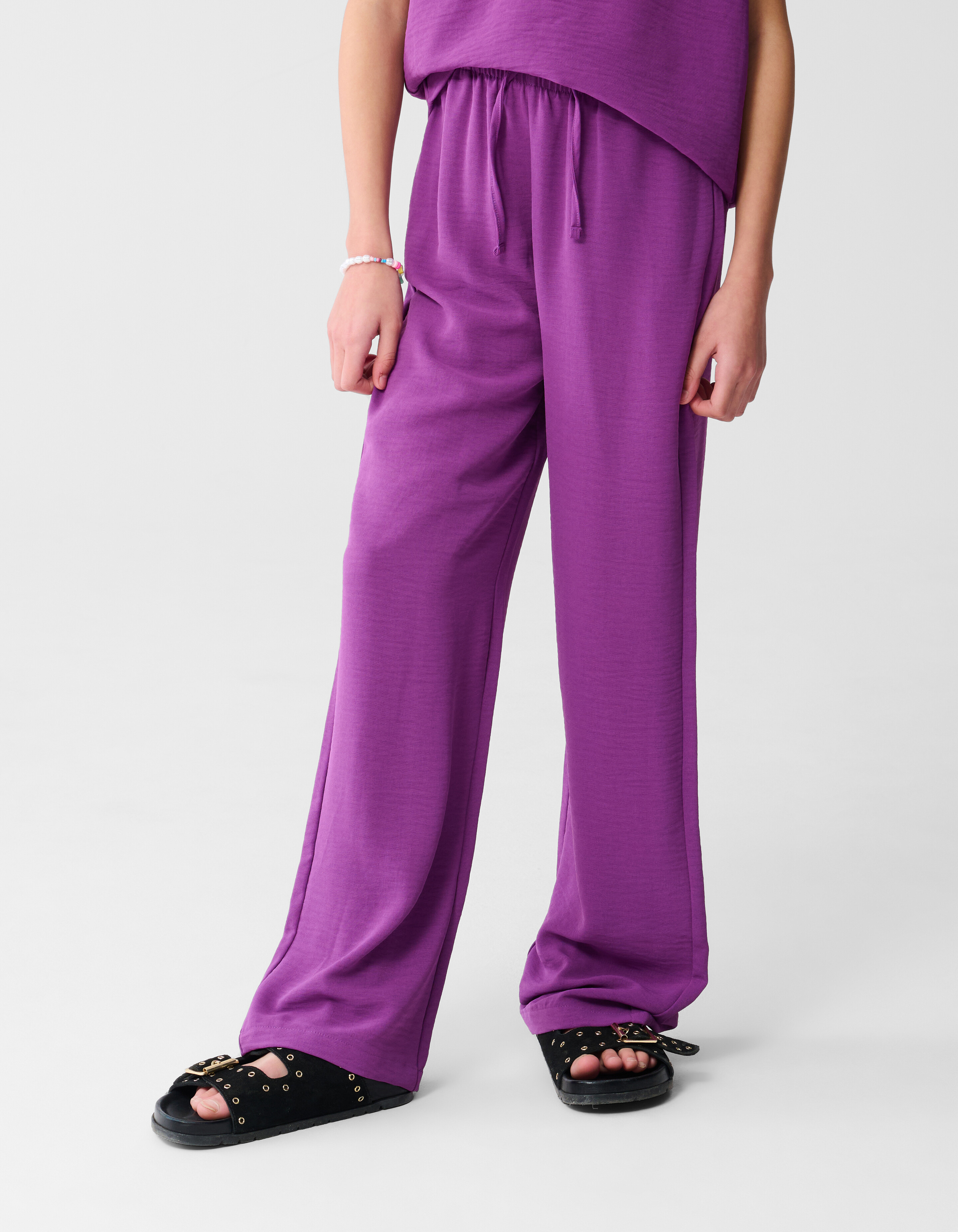 Twist Wide Leg Broek Donkerpaars SHOEBY GIRLS