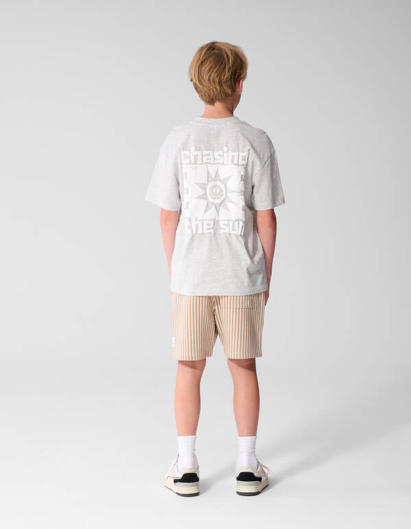 Chasing Artwork T-shirt Lichtgrijs SHOEBY BOYS