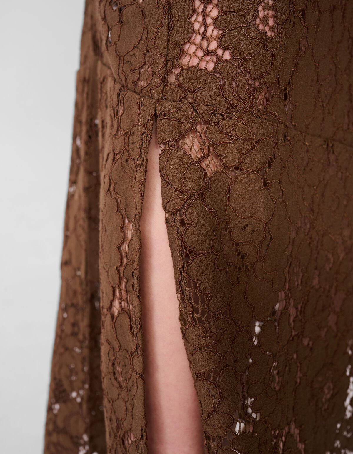 Kanten Maxi Rok Bruin SHOEBY WOMEN