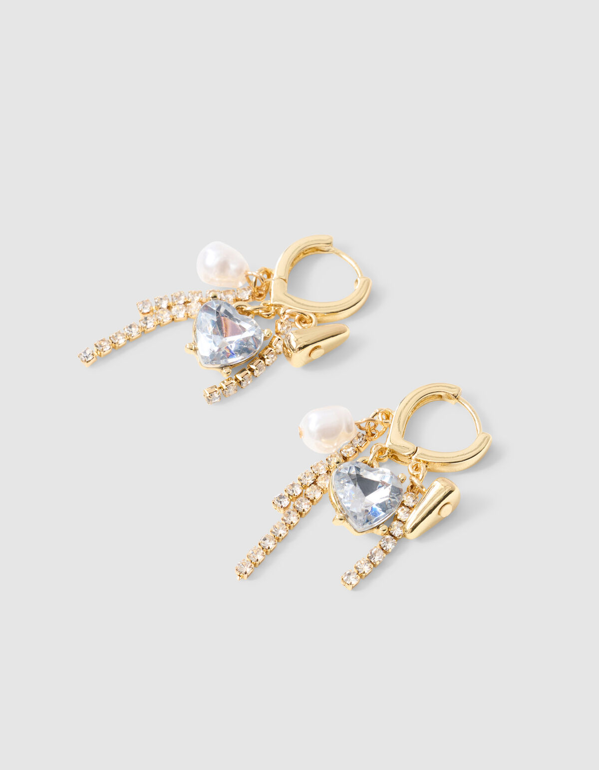 Strass Heart Oorbellen Goud SHOEBY ACCESSOIRES