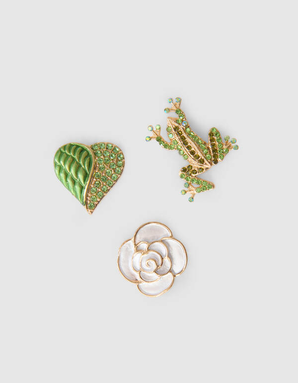 Frog Broche Set Groen SHOEBY ACCESSOIRES