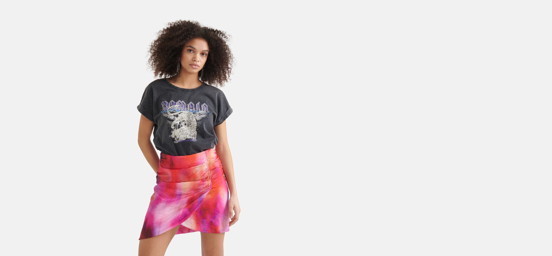 Printed T-shirt Donkergrijs SHOEBY WOMEN