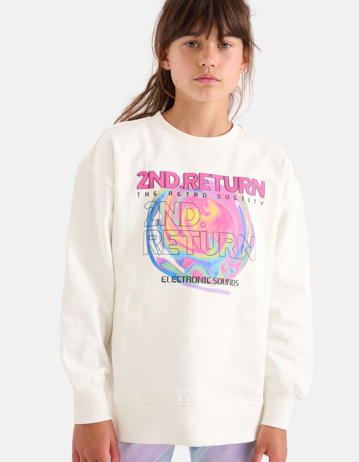 Artwork Sweater Gebroken Wit SHOEBY GIRLS