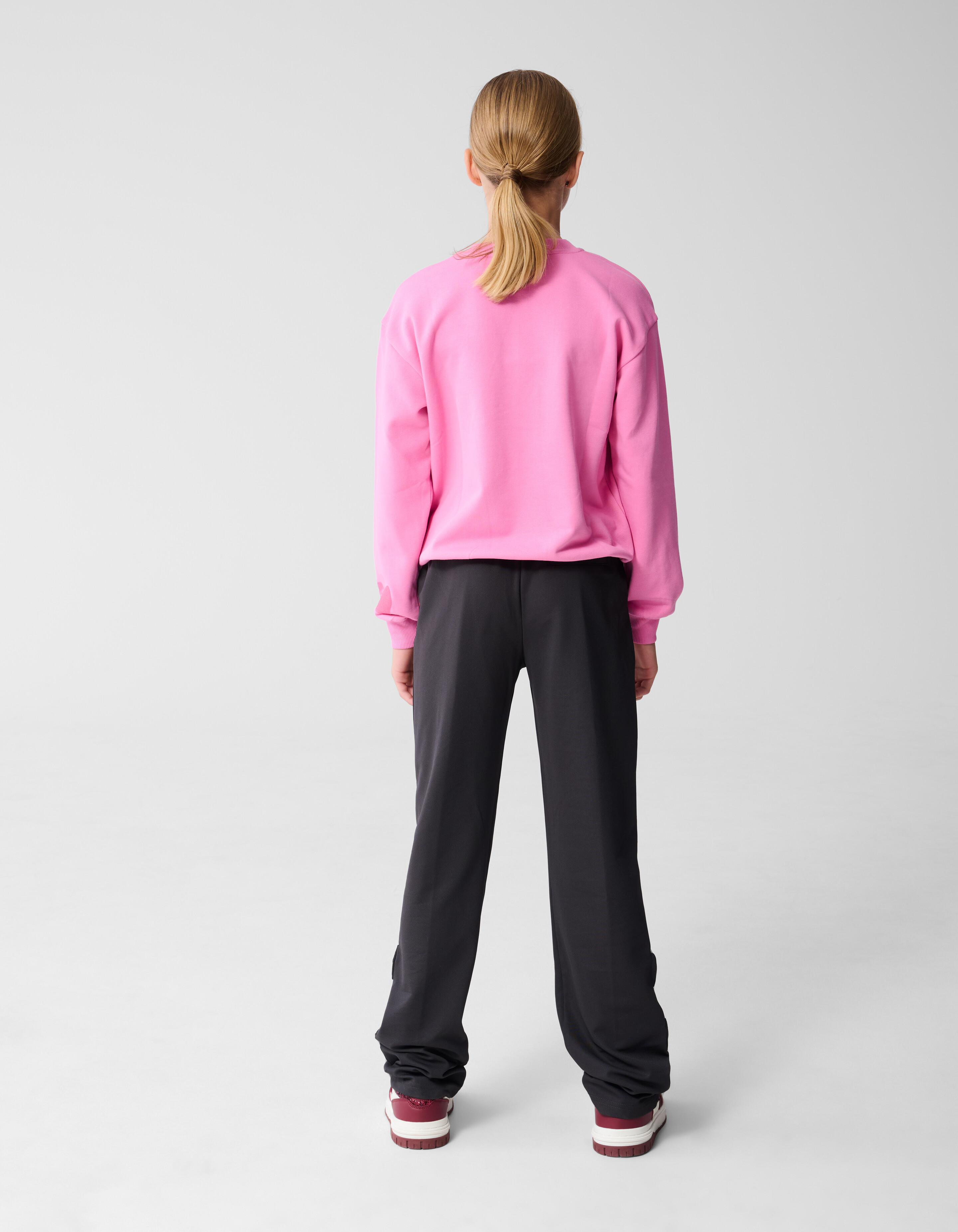 Sporty Strik Wide Leg Broek Donkergrijs SHOEBY GIRLS