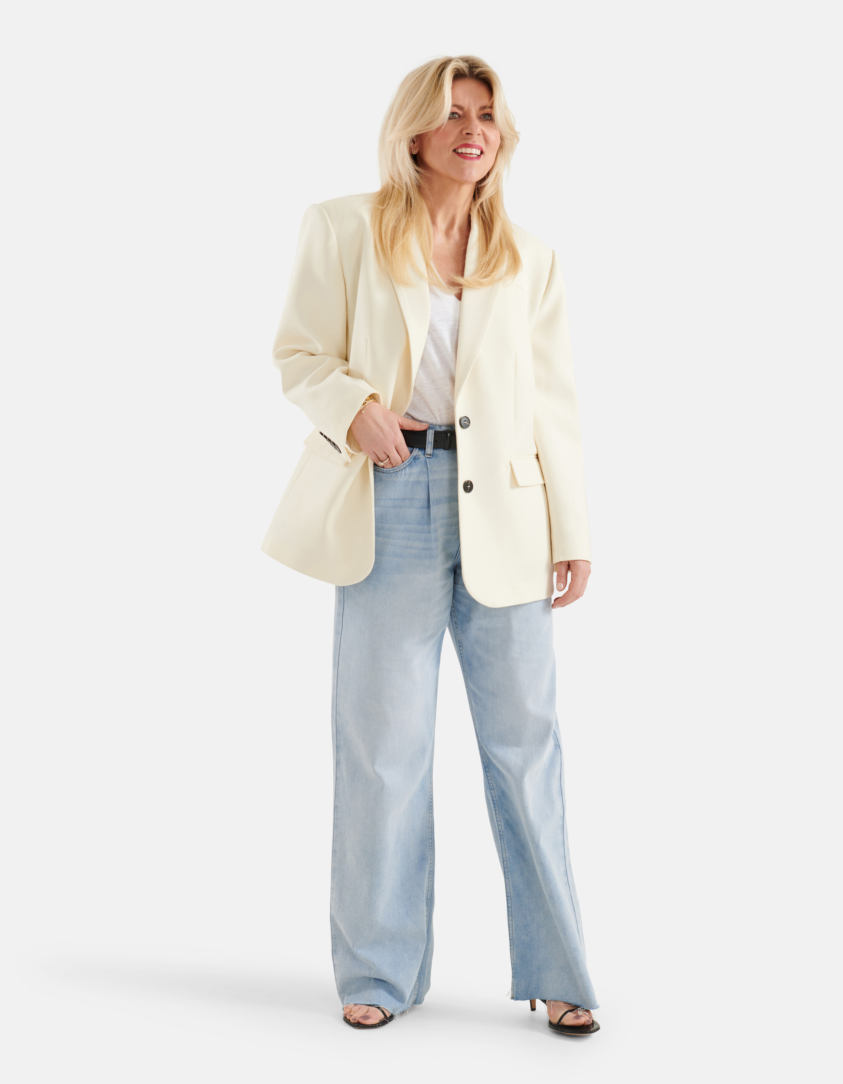 Oversized Blazer Gebroken Wit SHOEBY WOMEN