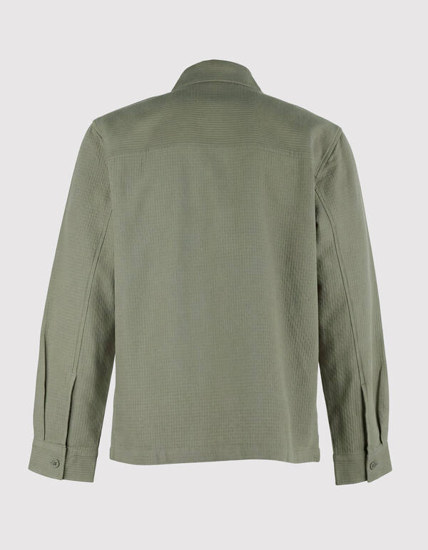 Block Jacquard Overshirt Groen SHOEBY MEN