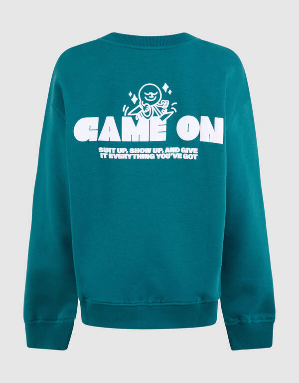 Game On Artwork Sweater Donkergroen SHOEBY BOYS