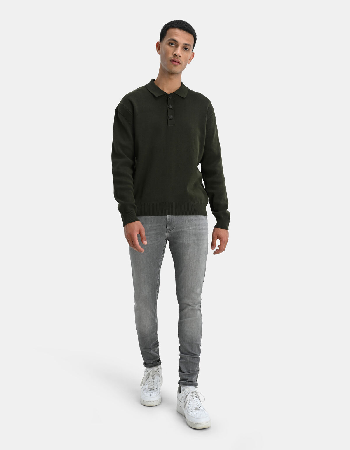 Gebreide Polo Donkergroen SHOEBY MEN