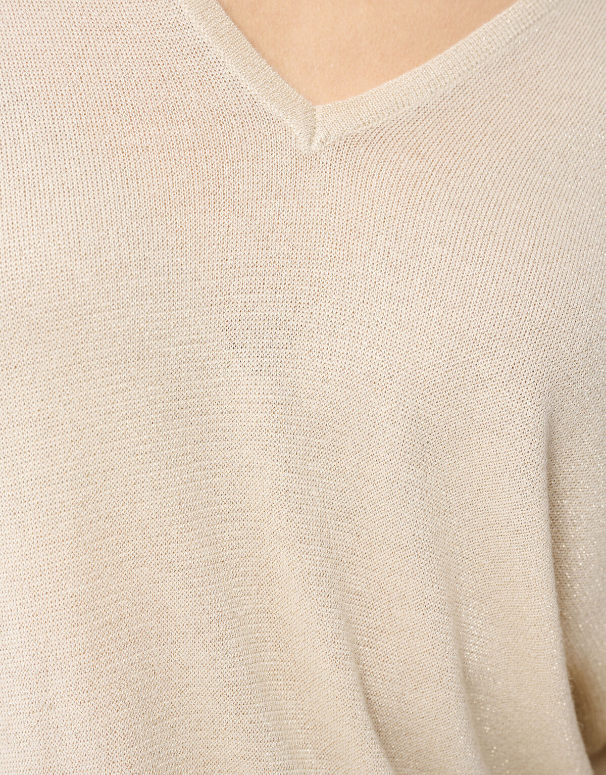 Glitter V-hals Trui Zand SHOEBY WOMEN