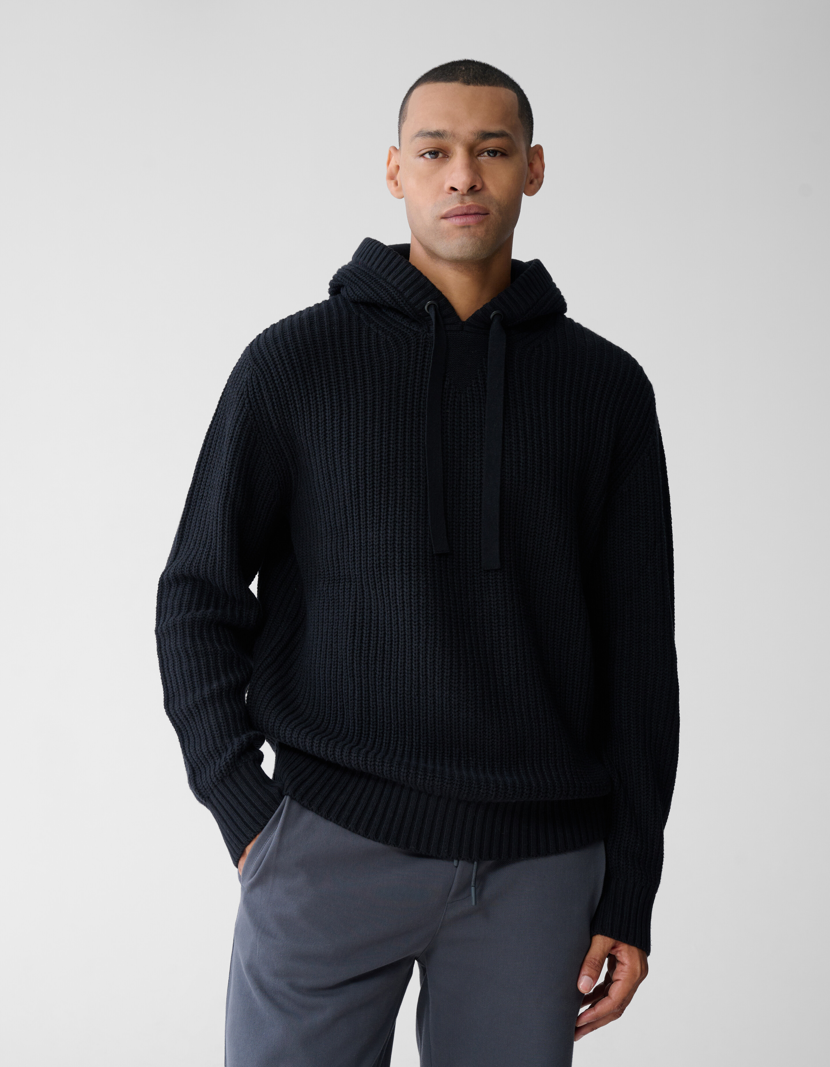 Gebreide Hoodie Zwart SHOEBY MEN