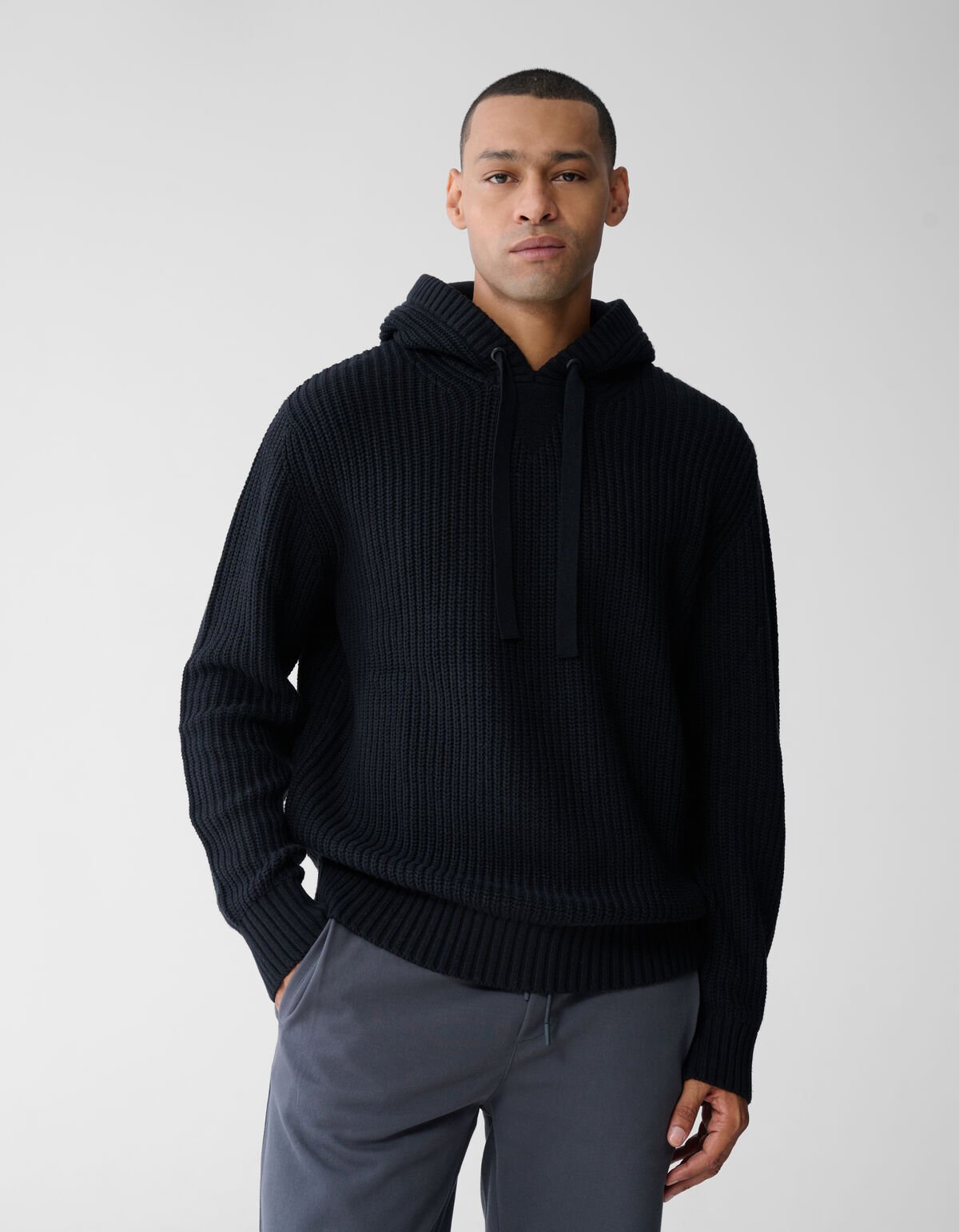 Gebreide Hoodie Zwart SHOEBY MEN