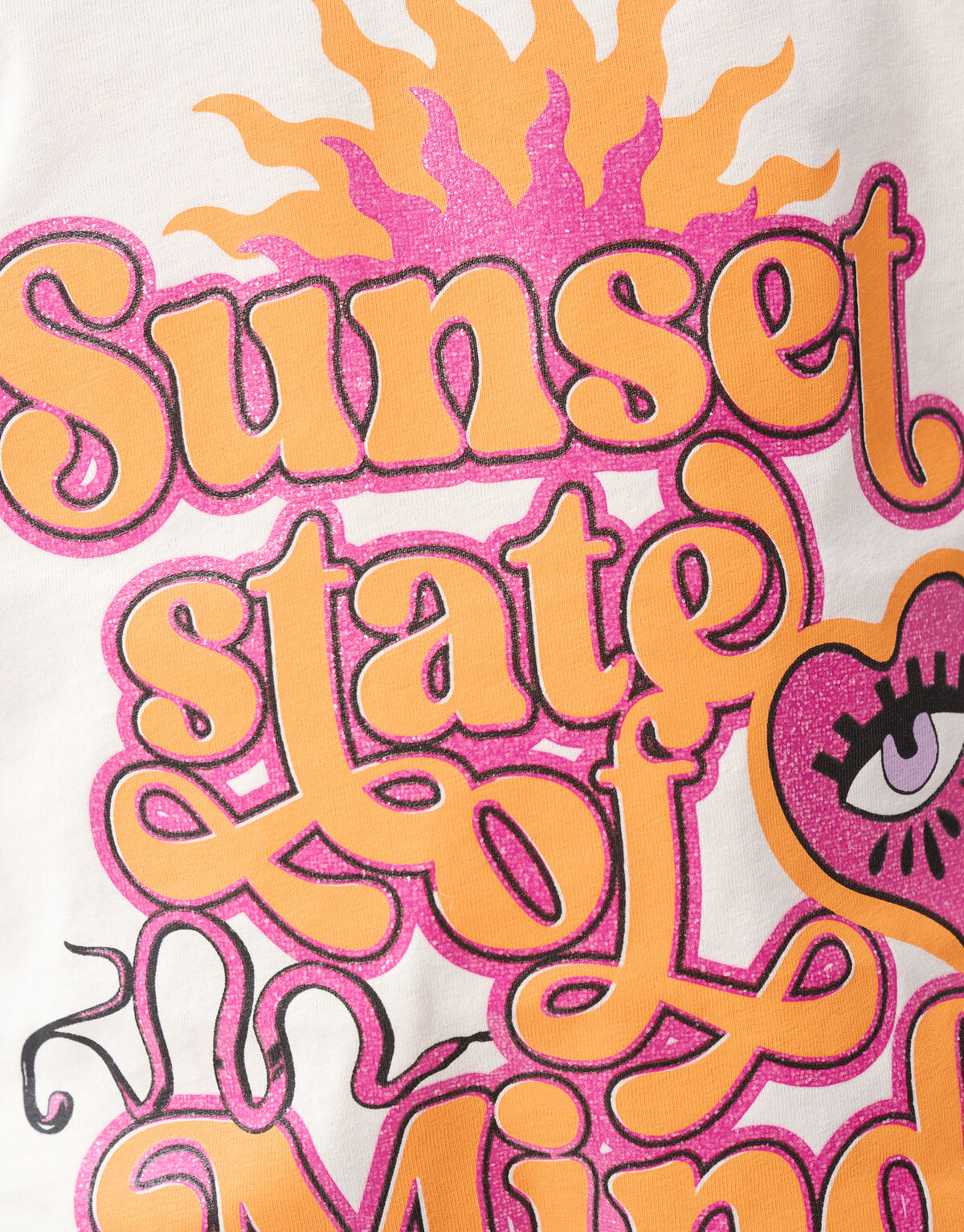Glitter Artwork T-shirt Gebroken Wit SHOEBY GIRLS