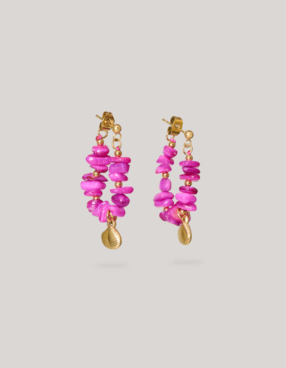 Schelpen Oorbellen Paars SHOEBY ACCESSOIRES