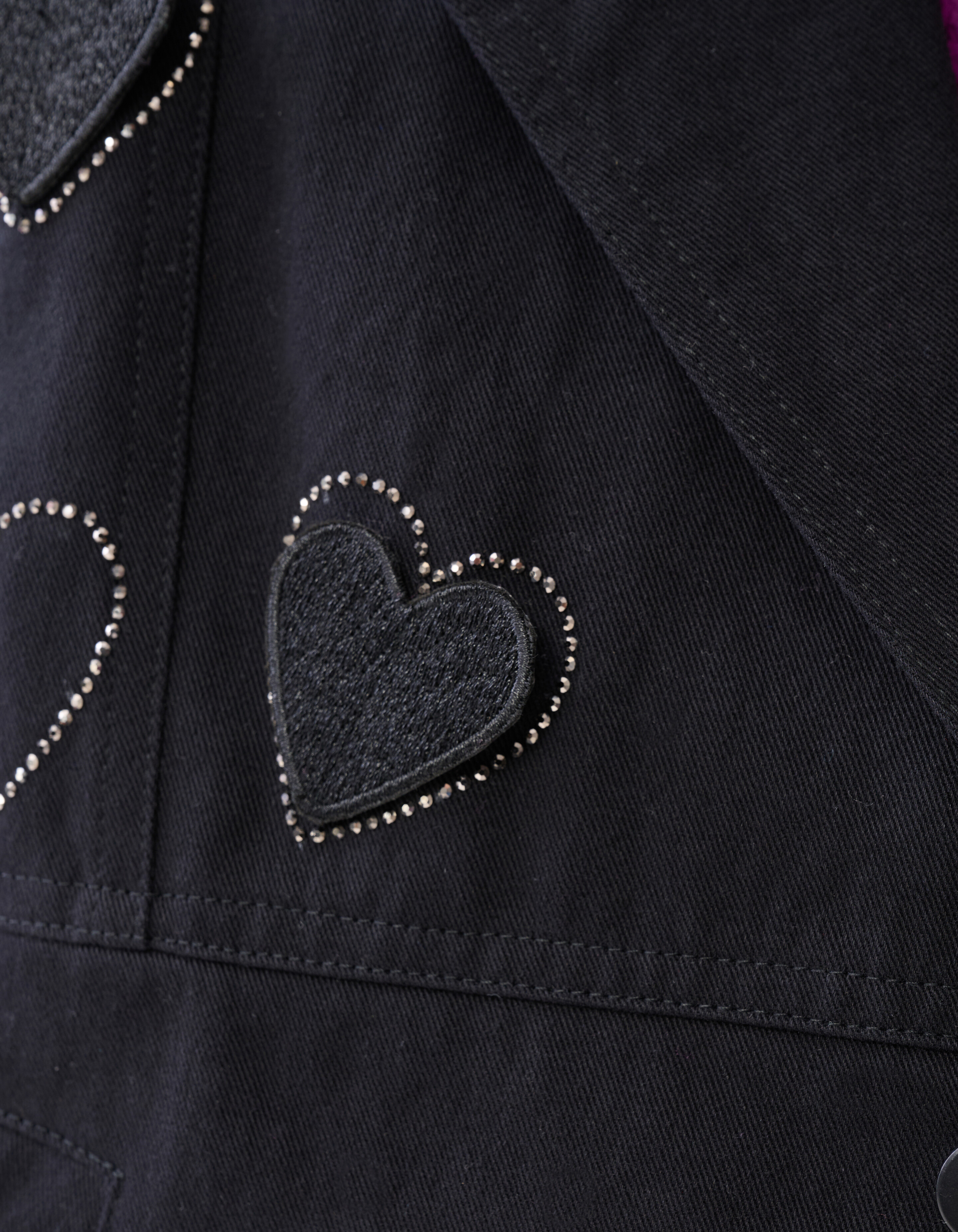 Strass Heart Gilet Zwart SHOEBY GIRLS
