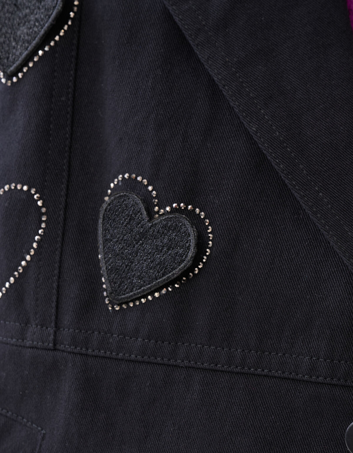 Strass Heart Gilet Zwart SHOEBY GIRLS
