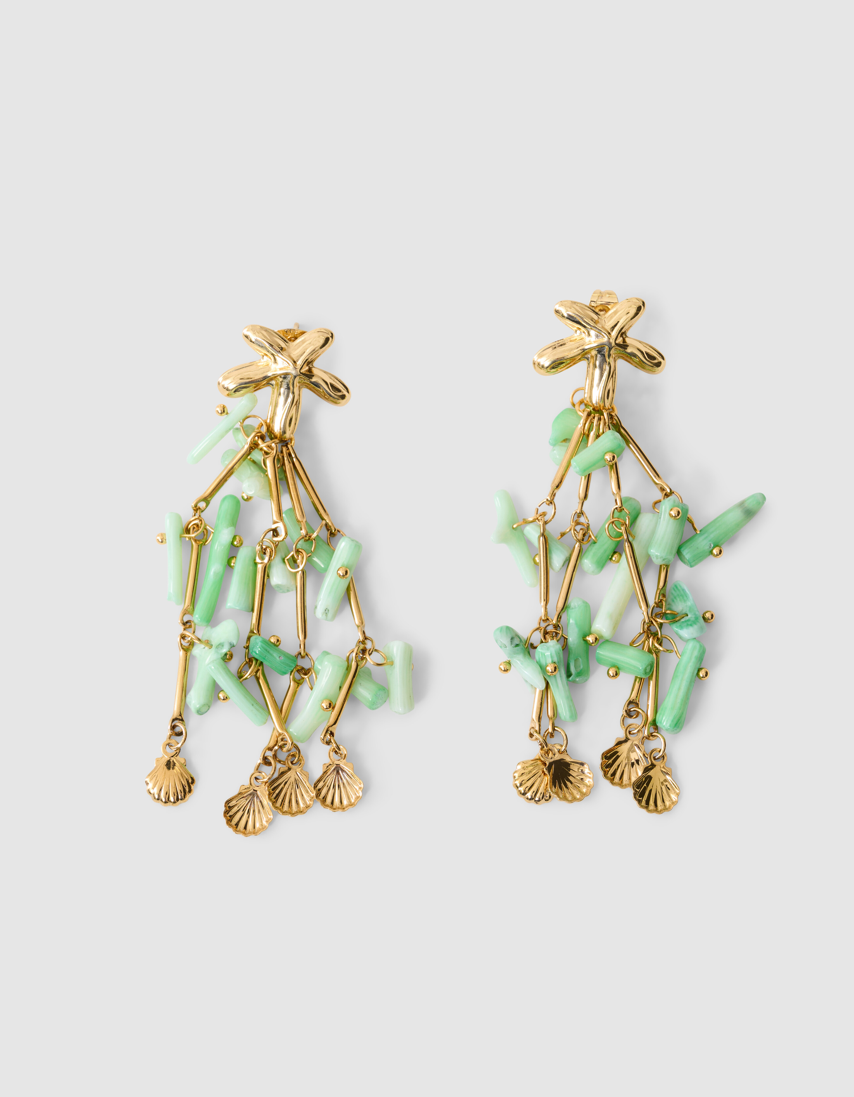 Beaded Zeester Oorbellen Groen SHOEBY ACCESSOIRES