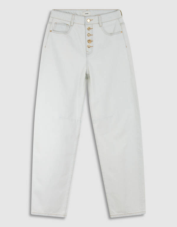 Fancy Button Barrel Fit Jeans Bleached SHOEBY WOMEN