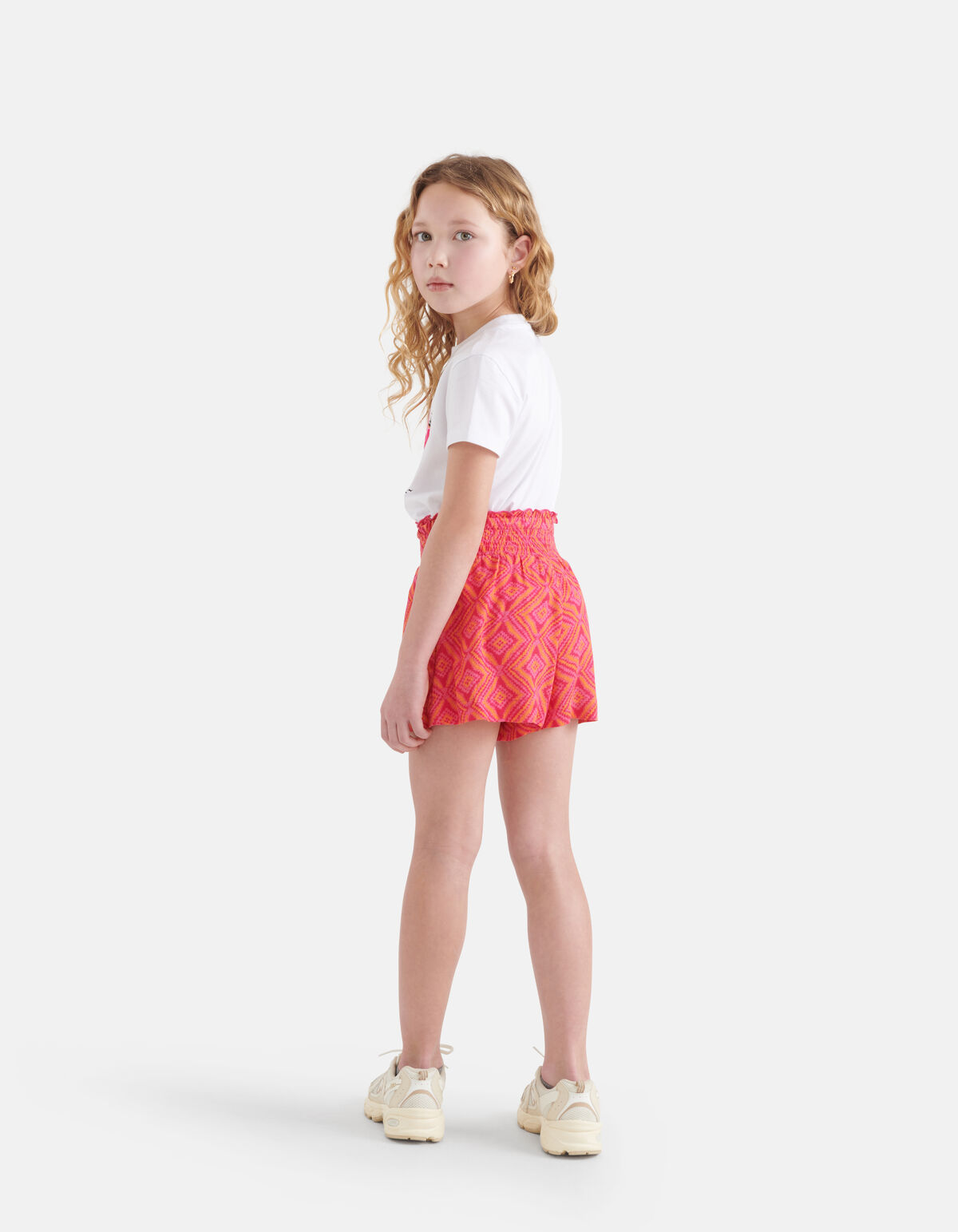 Velvet Print T-shirt Wit SHOEBY GIRLS
