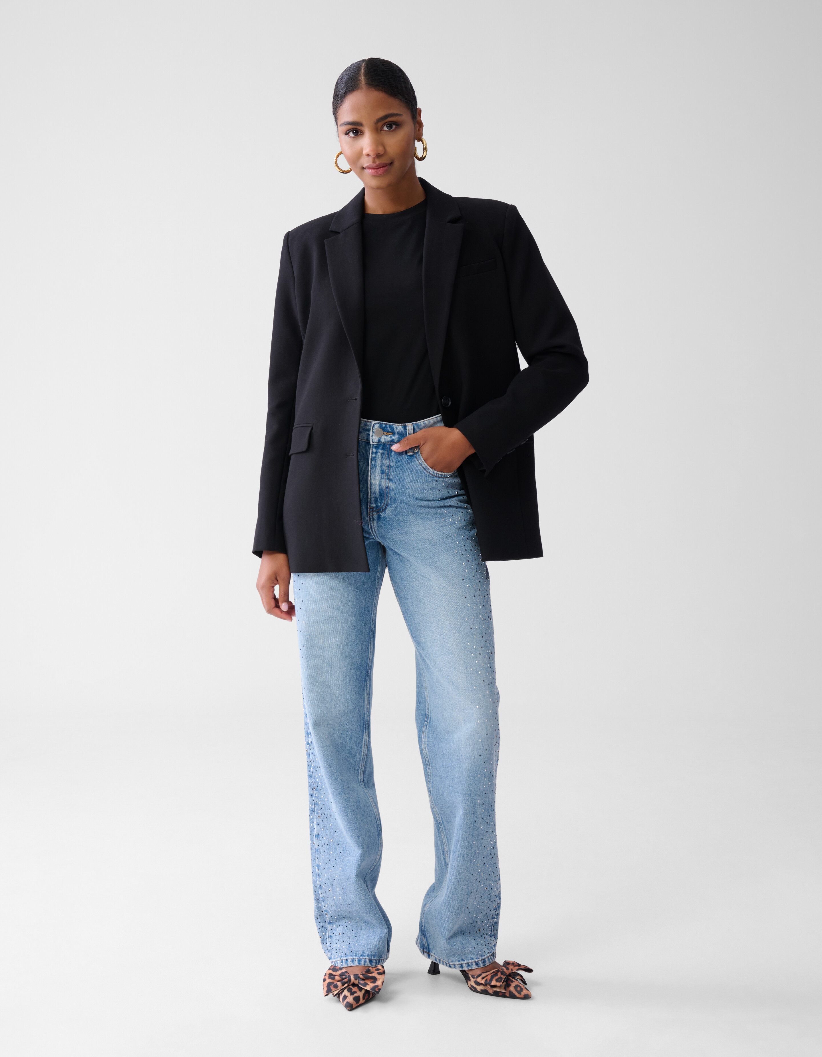 Oversized Basis Blazer Zwart SHOEBY WOMEN