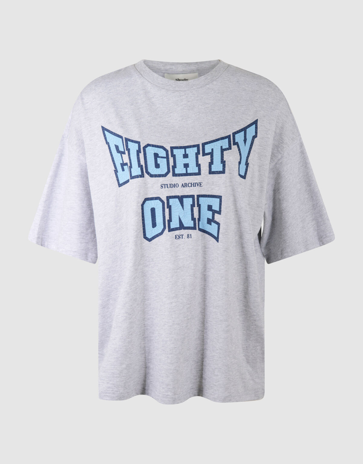 Eighty One Artwork T-shirt Lichtgrijs SHOEBY WOMEN