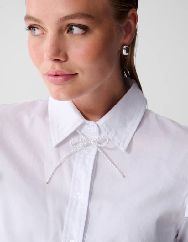 Beaded Strik Ketting Wit SHOEBY ACCESSOIRES