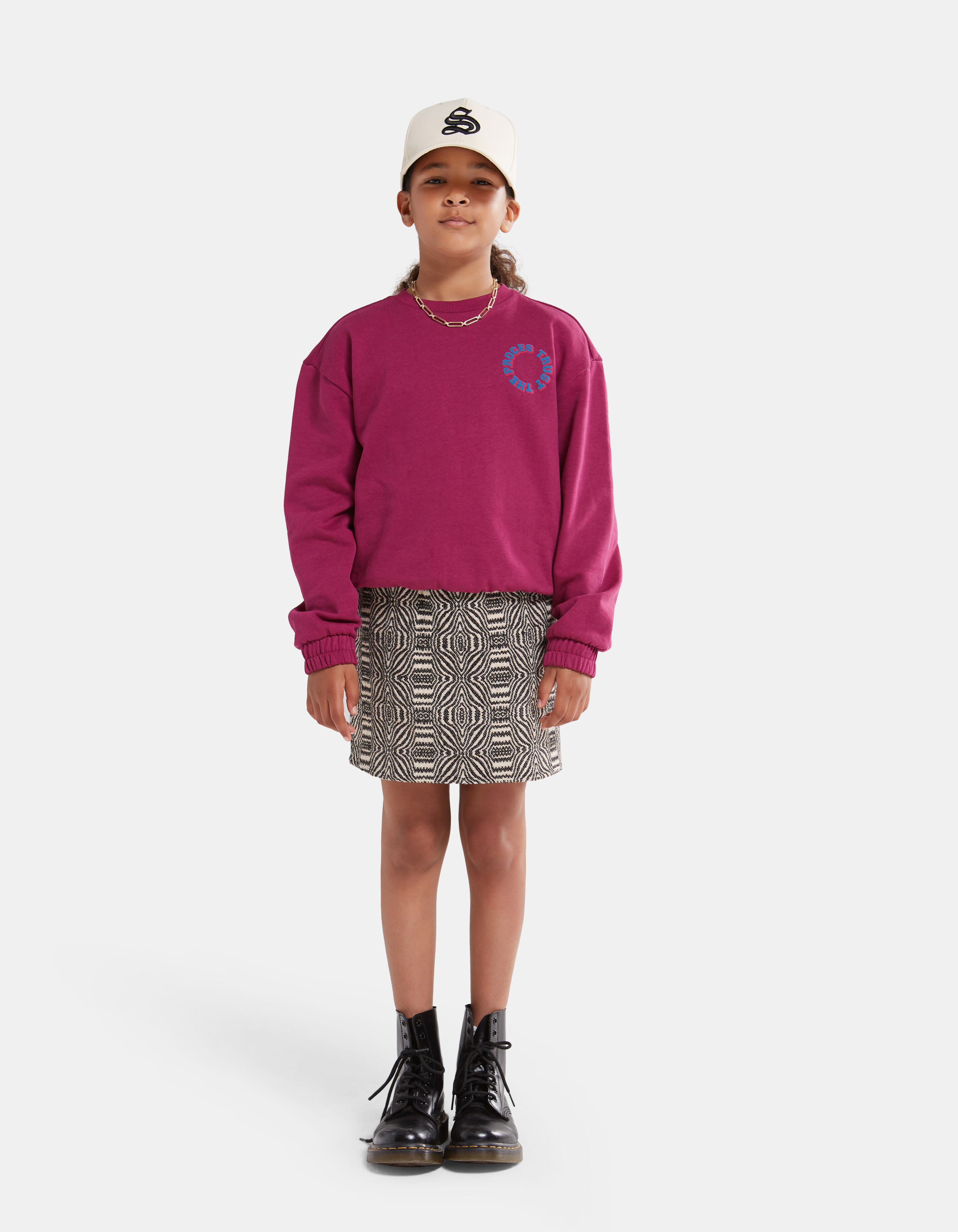 Jacquard Rok Zwart/Beige SHOEBY GIRLS