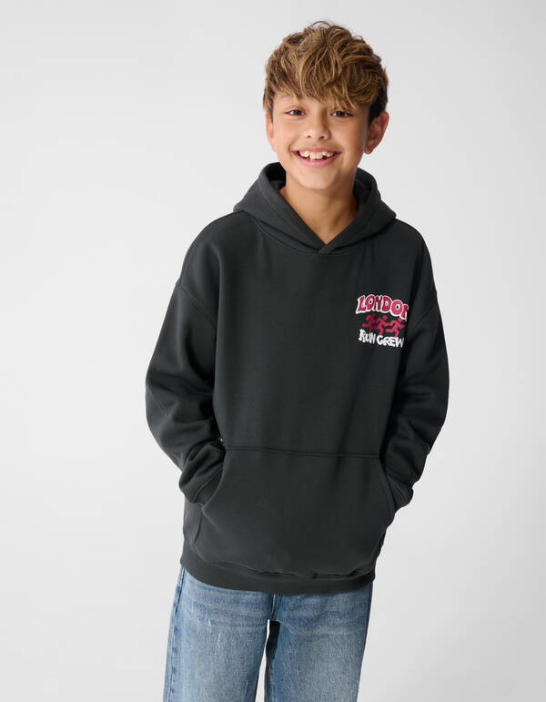 Oversized Run Hoodie Donkergrijs SHOEBY BOYS