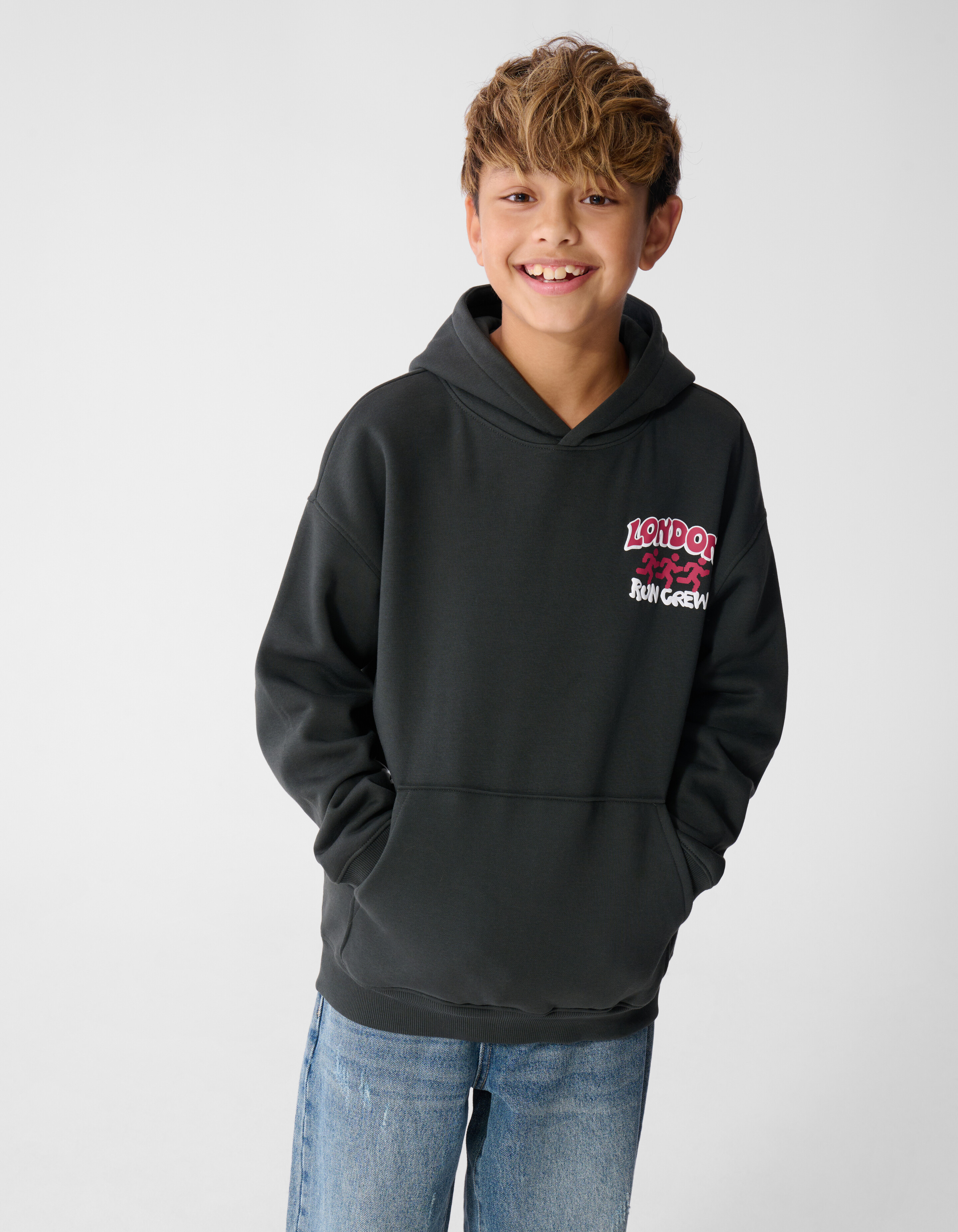 Oversized Run Hoodie Donkergrijs SHOEBY BOYS