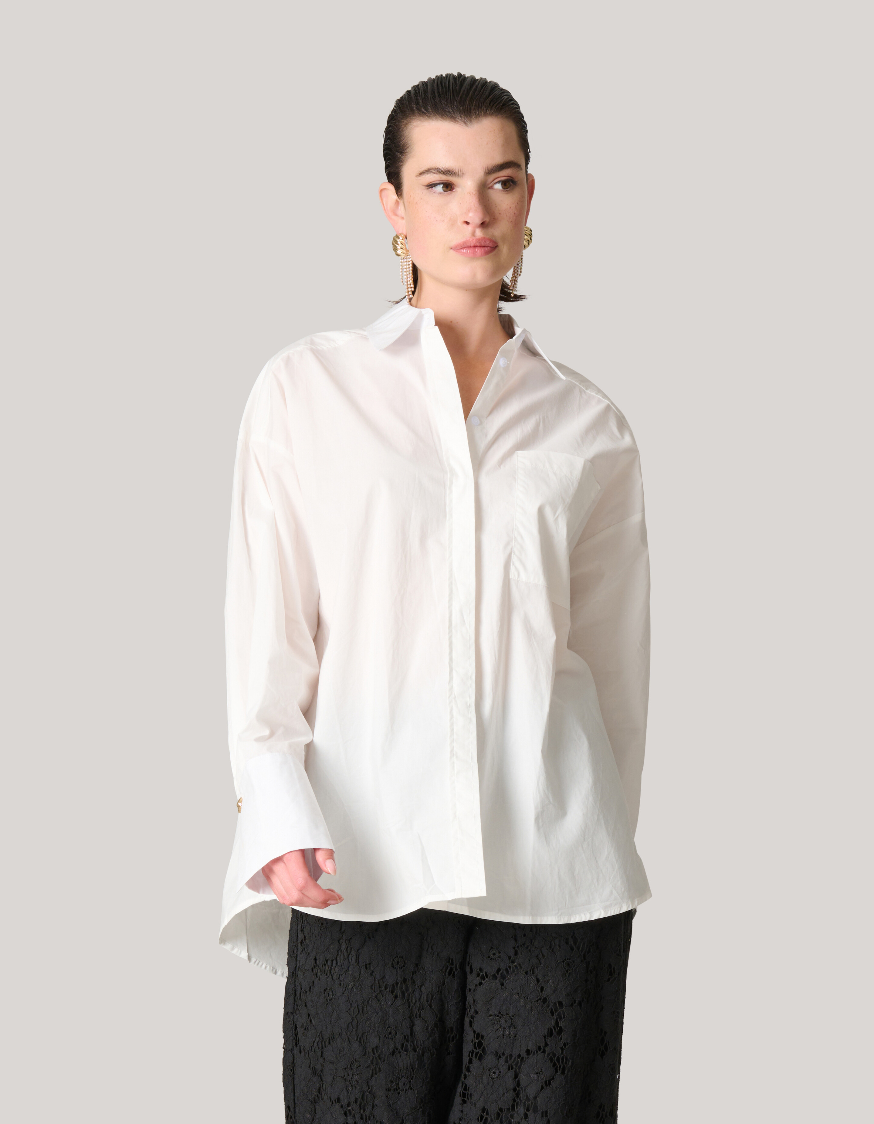 Poplin Blouse Wit SHOEBY WOMEN