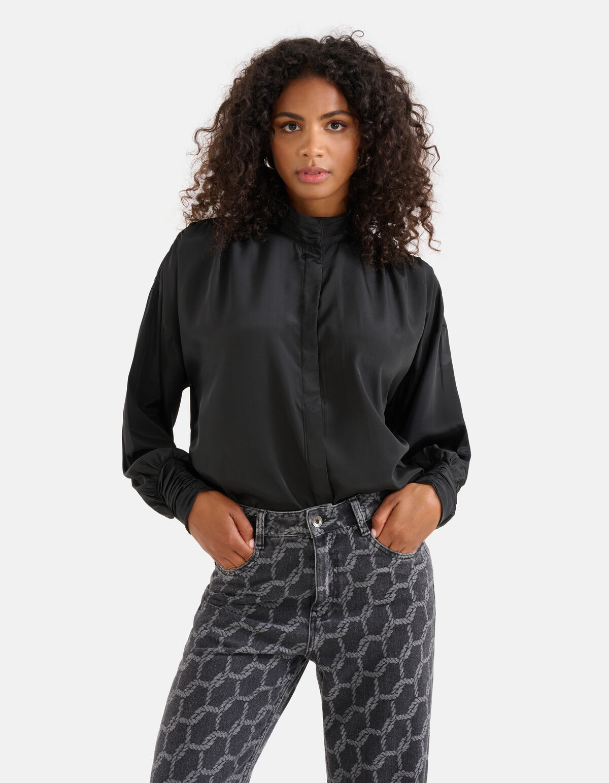 Satijnen Blouse Zwart SHOEBY WOMEN