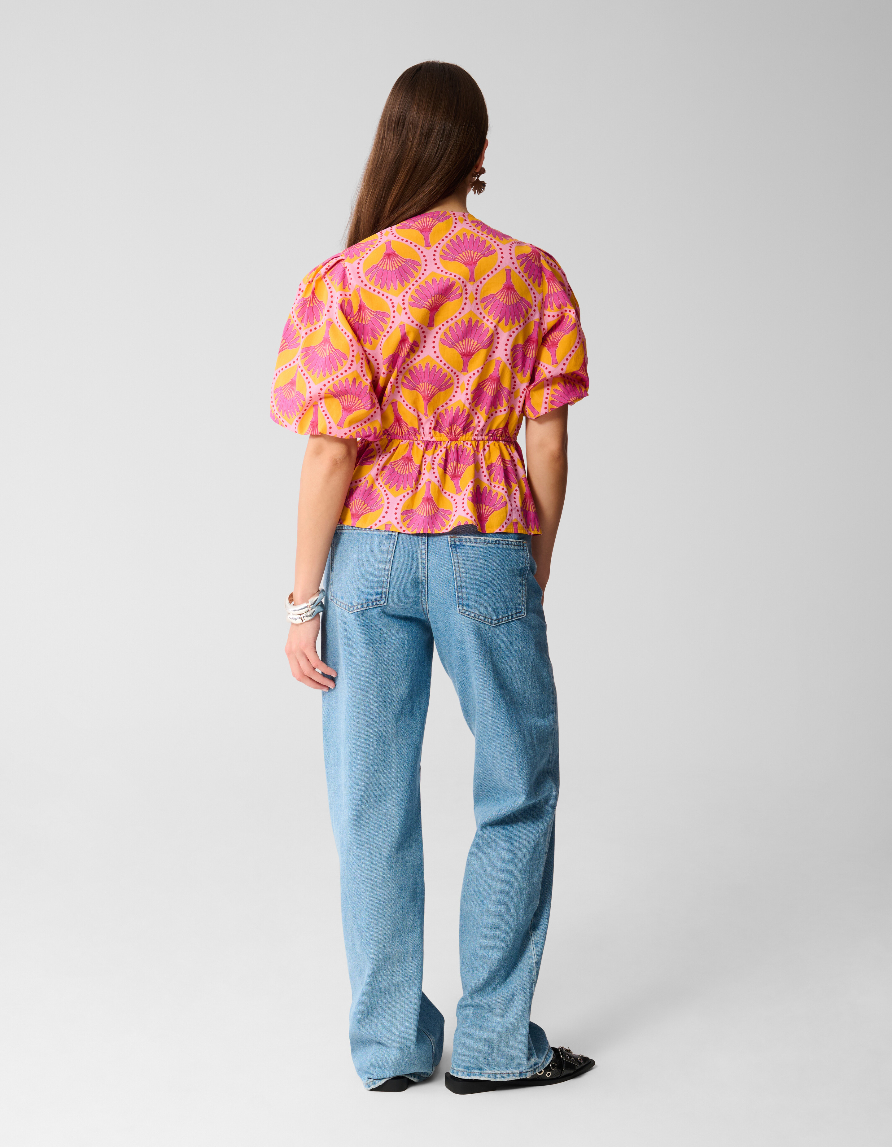Printed Strik Top Oranje SHOEBY WOMEN