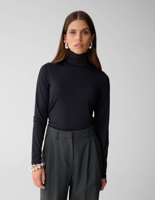 Strass Col Top Zwart SHOEBY WOMEN