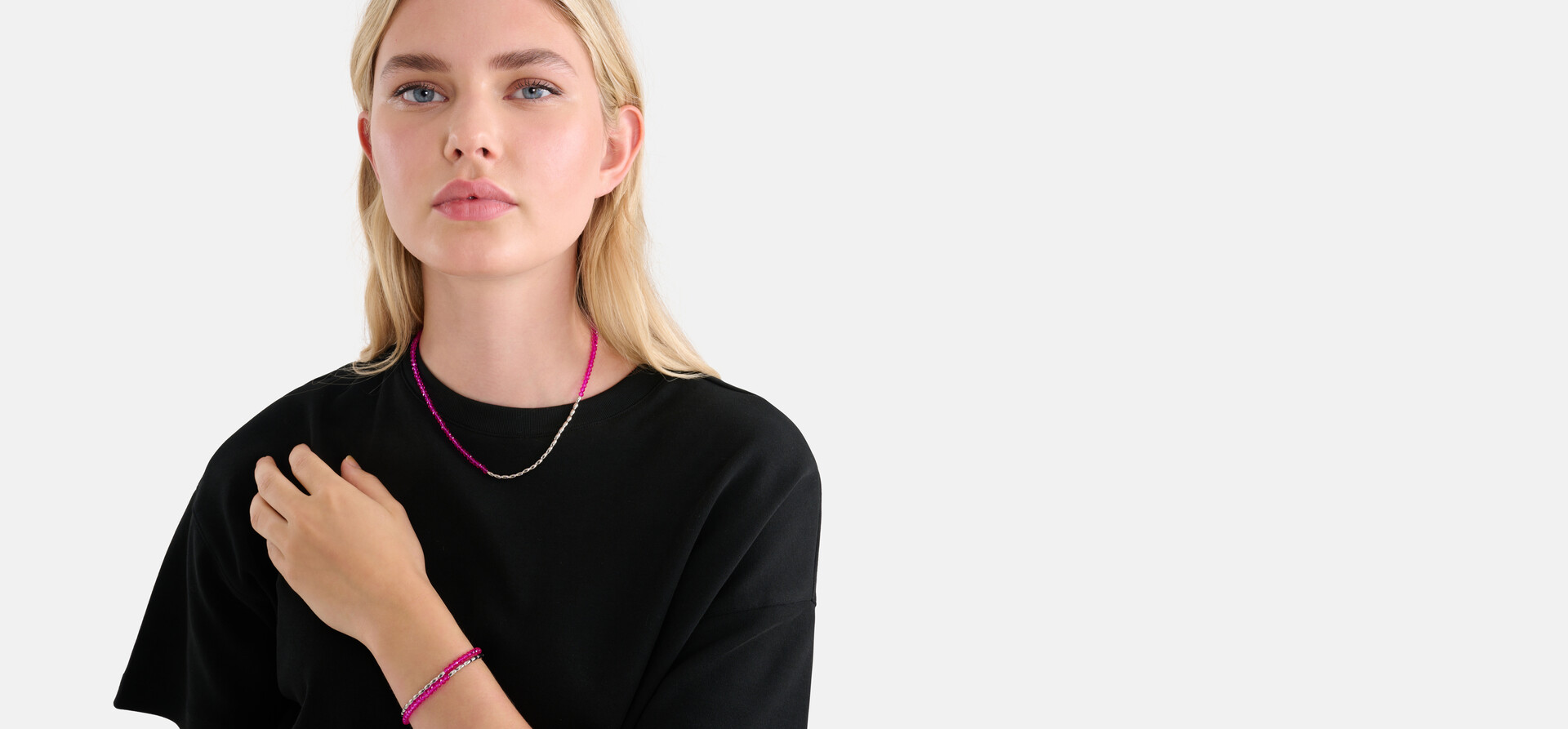 Beaded Armband Roze SHOEBY ACCESSOIRES